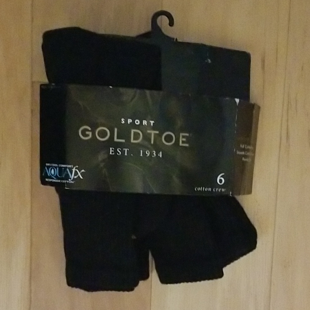 Gold Toe Men's Black Sport Crew Socks